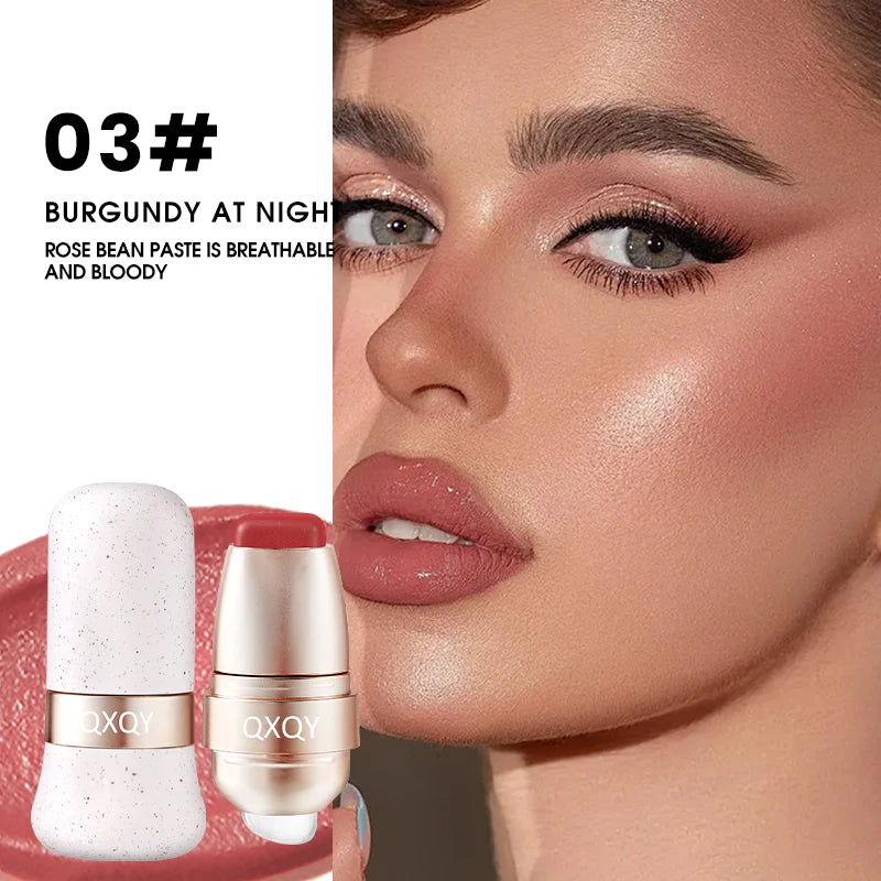 Silky Multi-Use Lip & Cheek Stick - Long-Lasting Cream Blush and Lip Balm for Effortless Makeup - Pink Energetic Blush for Face