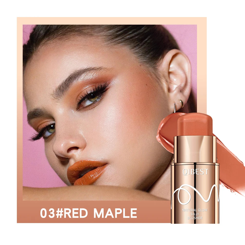 QIBEST Multifunctional Makeup Stick 3 IN 1 Lipstick Blush For Face Lightweight Lip Tint Natural Blush Cream Lasting Cosmetics