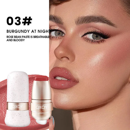 Silky Multi-Use Lip & Cheek Stick - Long-Lasting Cream Blush and Lip Balm for Effortless Makeup - Pink Energetic Blush for Face