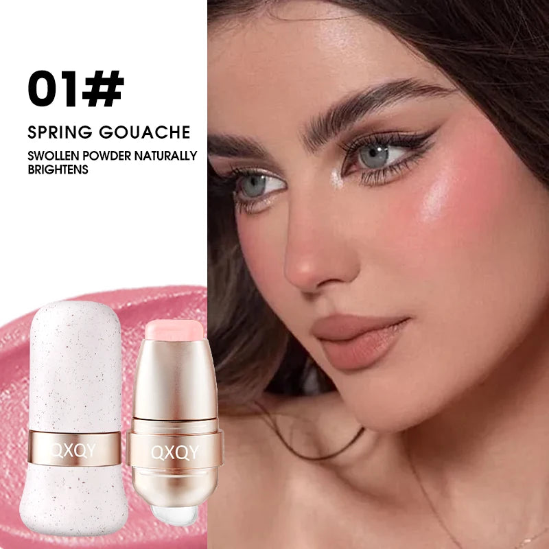 Silky Multi-Use Lip & Cheek Stick - Long-Lasting Cream Blush and Lip Balm for Effortless Makeup - Pink Energetic Blush for Face