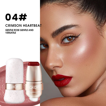 Silky Multi-Use Lip & Cheek Stick - Long-Lasting Cream Blush and Lip Balm for Effortless Makeup - Pink Energetic Blush for Face
