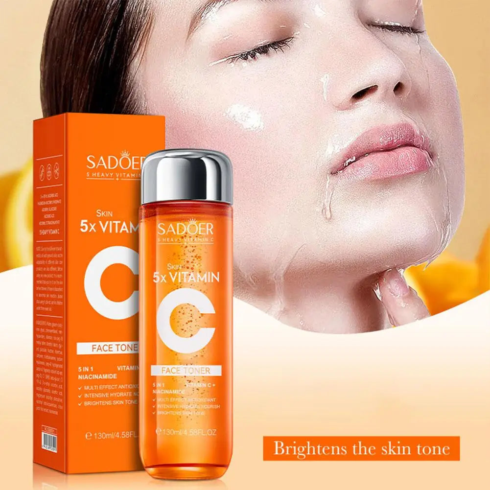 SADOER Vitamin C Brightening Essence Cream Lighten Dark Spots Shrink Pores Antioxidant Even Skin Tone Whitening Skincare