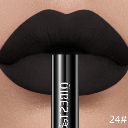 QIBEST Matte Liquid Lipstick Waterproof Long Lasting Velvet Lip Gloss Tint Tube Matte Nude Pigment Red Lipgloss Lips Makeup