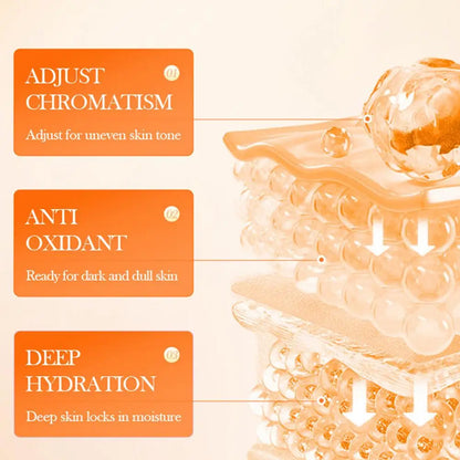 SADOER Vitamin C Brightening Essence Cream Lighten Dark Spots Shrink Pores Antioxidant Even Skin Tone Whitening Skincare