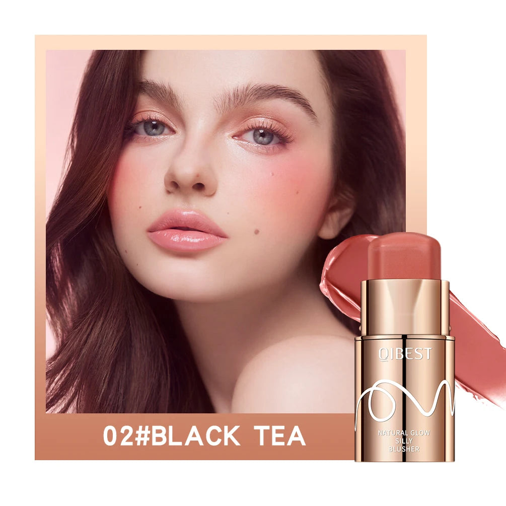 QIBEST Multifunctional Makeup Stick 3 IN 1 Lipstick Blush For Face Lightweight Lip Tint Natural Blush Cream Lasting Cosmetics
